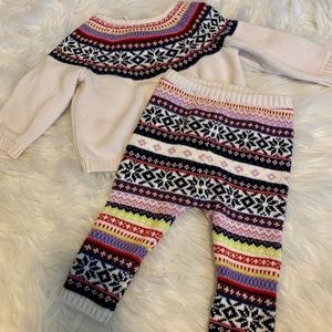 Baby Girl Fair Isle Print Sweater Set